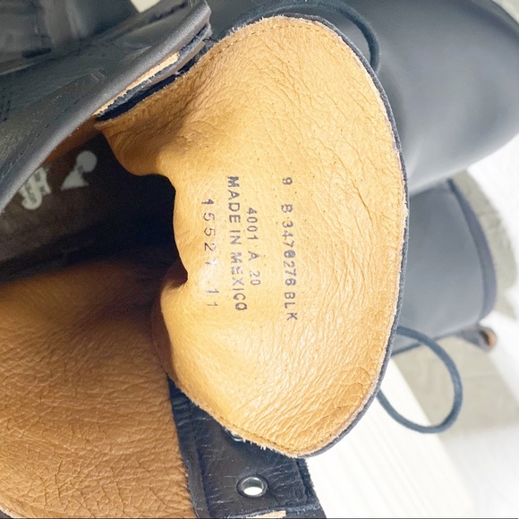 SOLD - FRYE Veronica Lace Up Combat Boots 9 Black - Picture 8 of 9